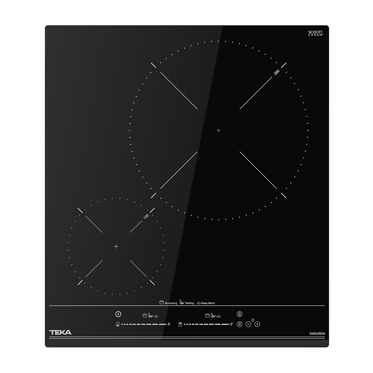 Placa de Indução Teka IZC42400 MSP BK com Controlo MultiSlider e 2 Zonas - Vidro Preto Preto-1