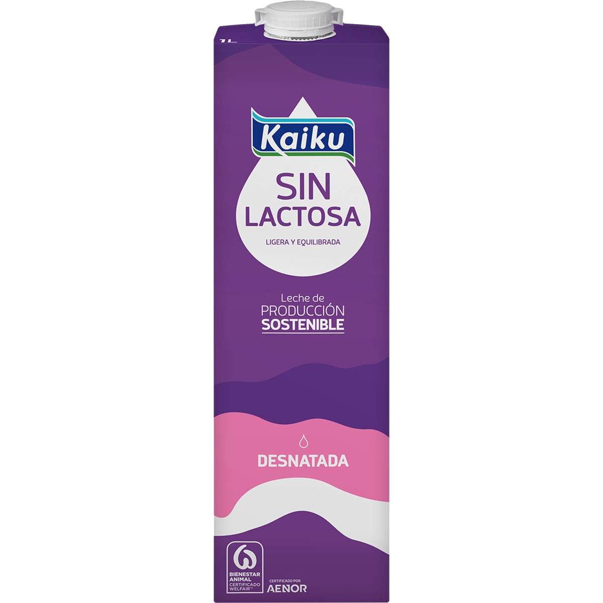leche desnatada sin lactosa enriquecida en vitaminas A, D, E y ácido fólico brik 1 l