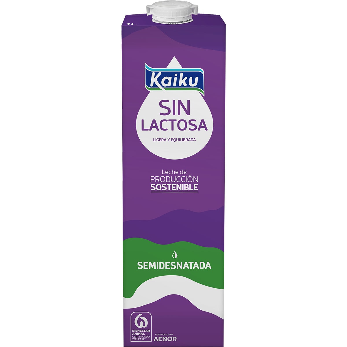leche semidesnatada sin lactosa enriquecida en vitaminas A, D, E y ácido fólico brik 1 l
