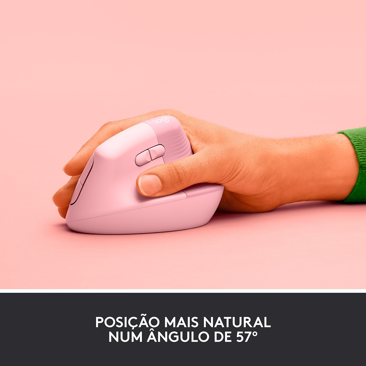 Rato Laser Logitech Lift Vertical Ergonomic Wireless/Bluetooth 4000 DPI - Rosa 3