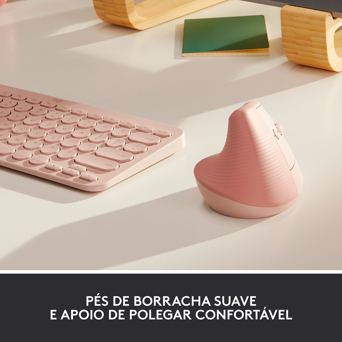 Rato Laser Logitech Lift Vertical Ergonomic Wireless/Bluetooth 4000 DPI - Rosa 2