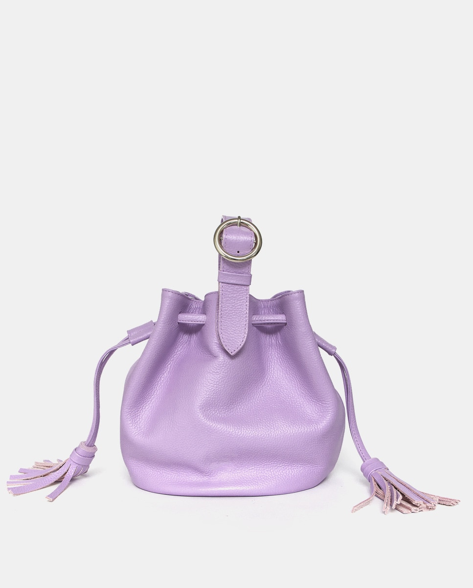 Mala Tipo Saco em Pele, Feita na Colômbia - Roxo Roxo-3