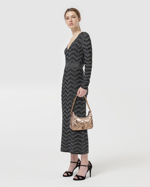 Bolso hobo Kensington de piel en tono dorado con cremallera · Kurt Geiger ·  El Corte Inglés