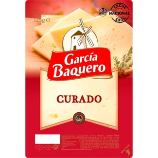 queso curado mezcla madurado elaborado con leche pasteurizada en lonchas envase 125 g - Garcia Baquero