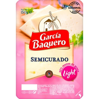 queso semicurado mezcla light elaborado con leche pasteurizada en lonchas envase 150 g - Garcia Baquero