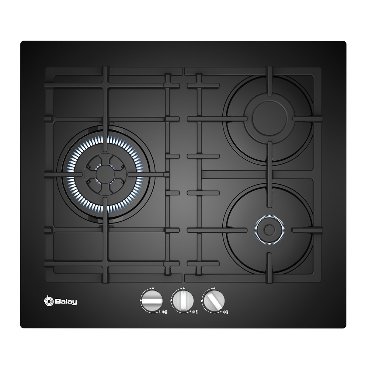 Placa gas Balay 3 quemadores - 3ETG563HB Cristal negro-1