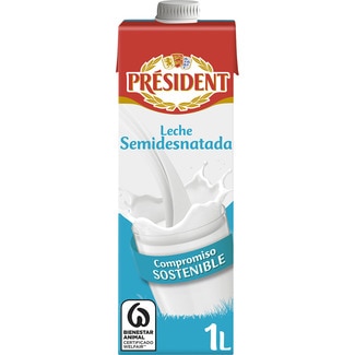 leche semidesnatada brik 1 l - President
