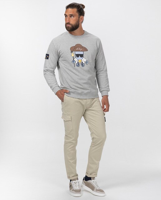 Sudadera de hombre gris claro con cuello redondo · El Pulpo · El Corte  Inglés