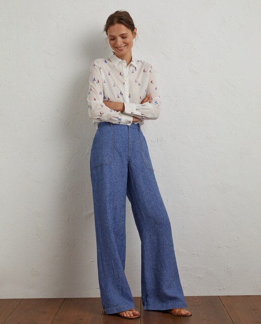 Pantalón wide leg de mujer 100% lino · Lloyd's · El Corte Inglés