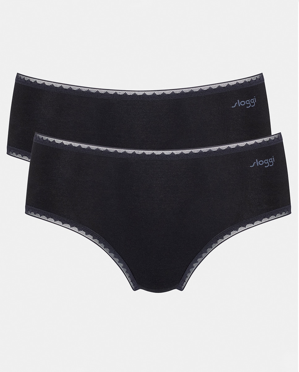 Pack de 2 cuecas clássicas com renda Preto-4