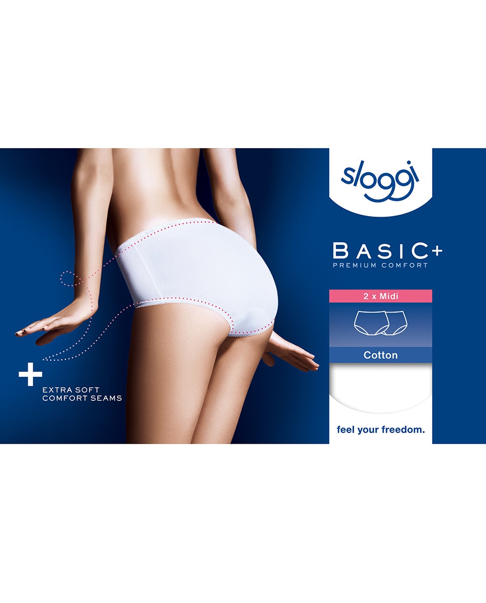 Pack de duas cuecas de mulher Sloggi iguais Branco-4
