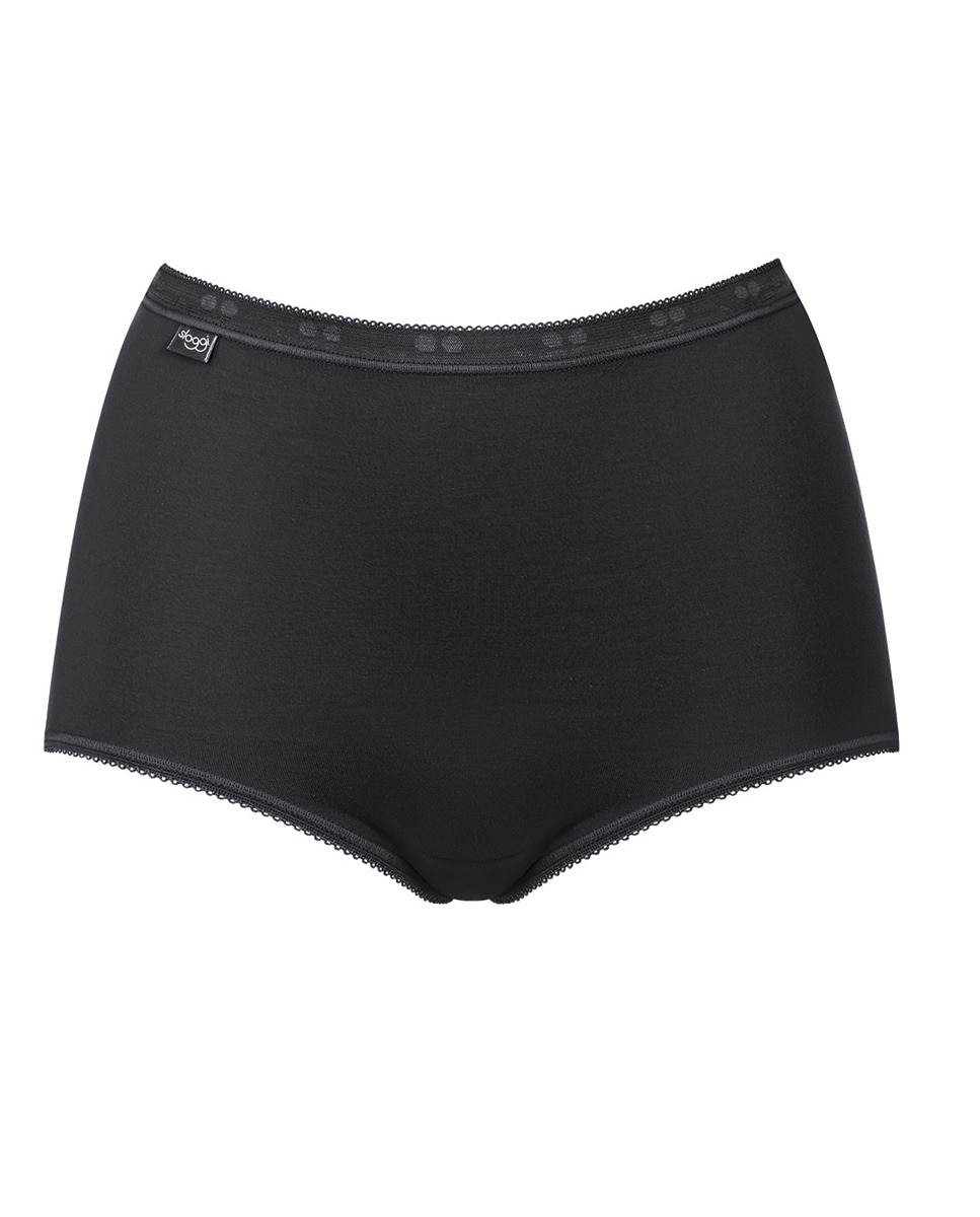 Pack de duas cuecas altas Slw Basic Sloggi lisas Preto-3