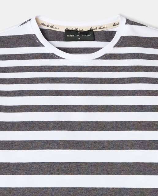 Camiseta de mujer manga corta y estampado de rayas. · Roberto Verino · El  Corte Inglés