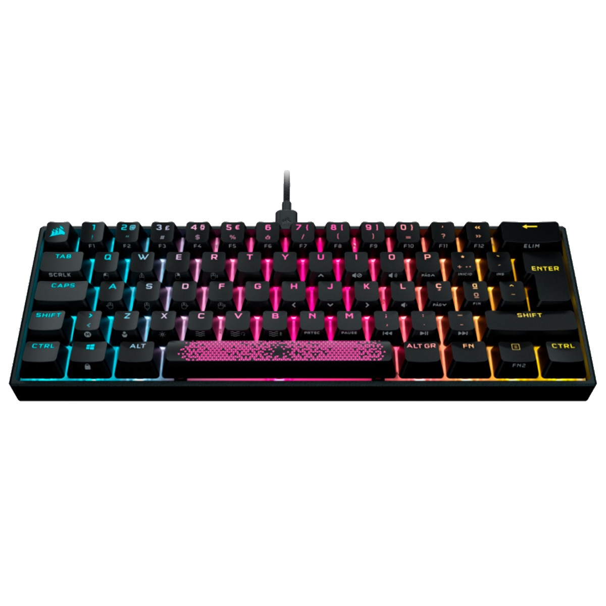 Teclado Mecânico Gaming Corsair K65 RGB Mini 60% Gaming Cherry MX Red PT - Preto 2