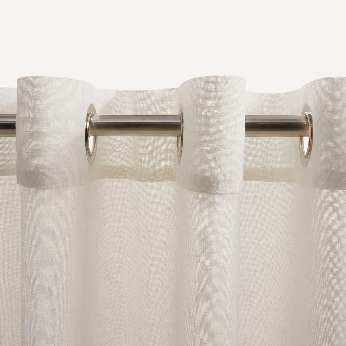 Cortina confeccionada com argolas Lis Natural-5