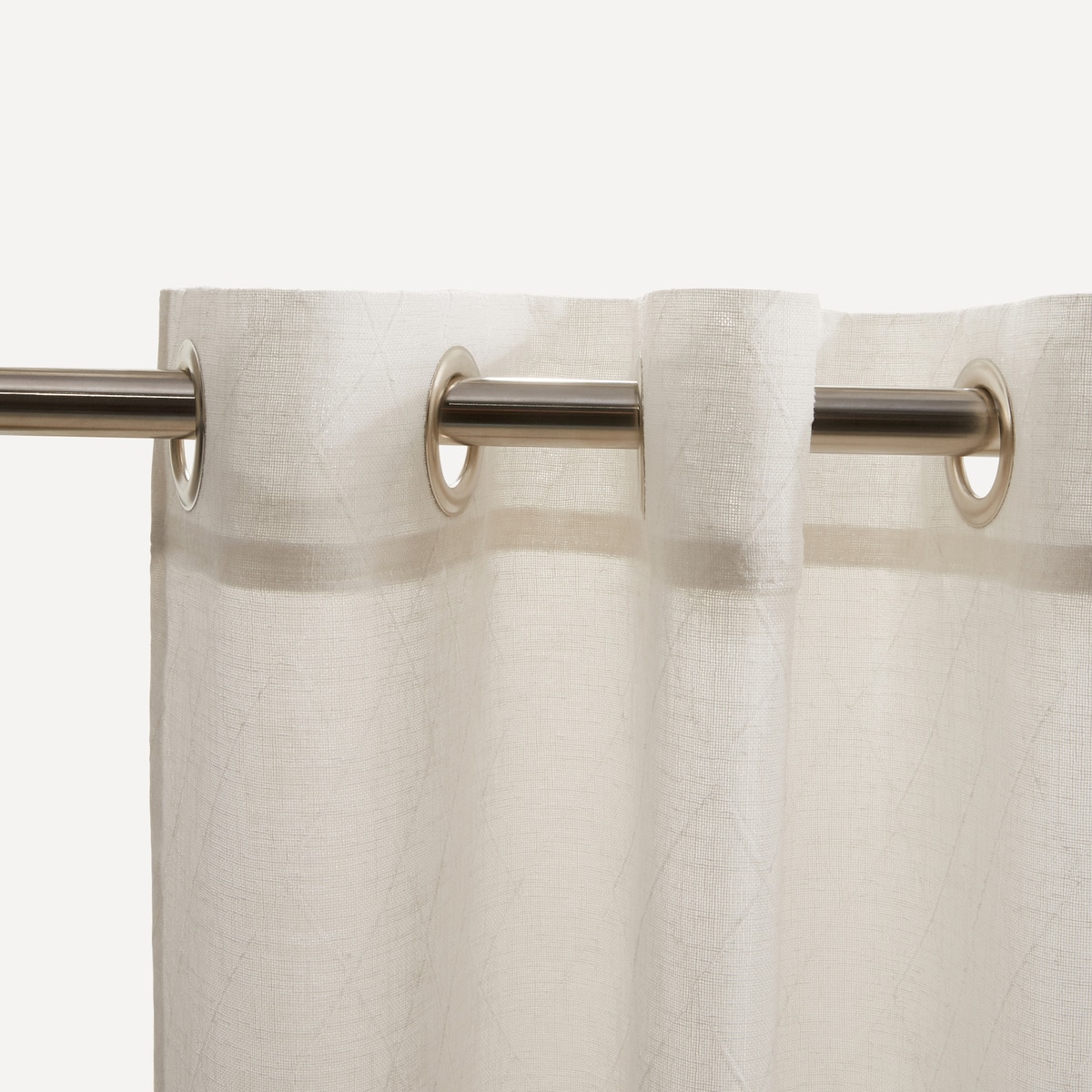 Cortina confeccionada com argolas Lis Natural-4