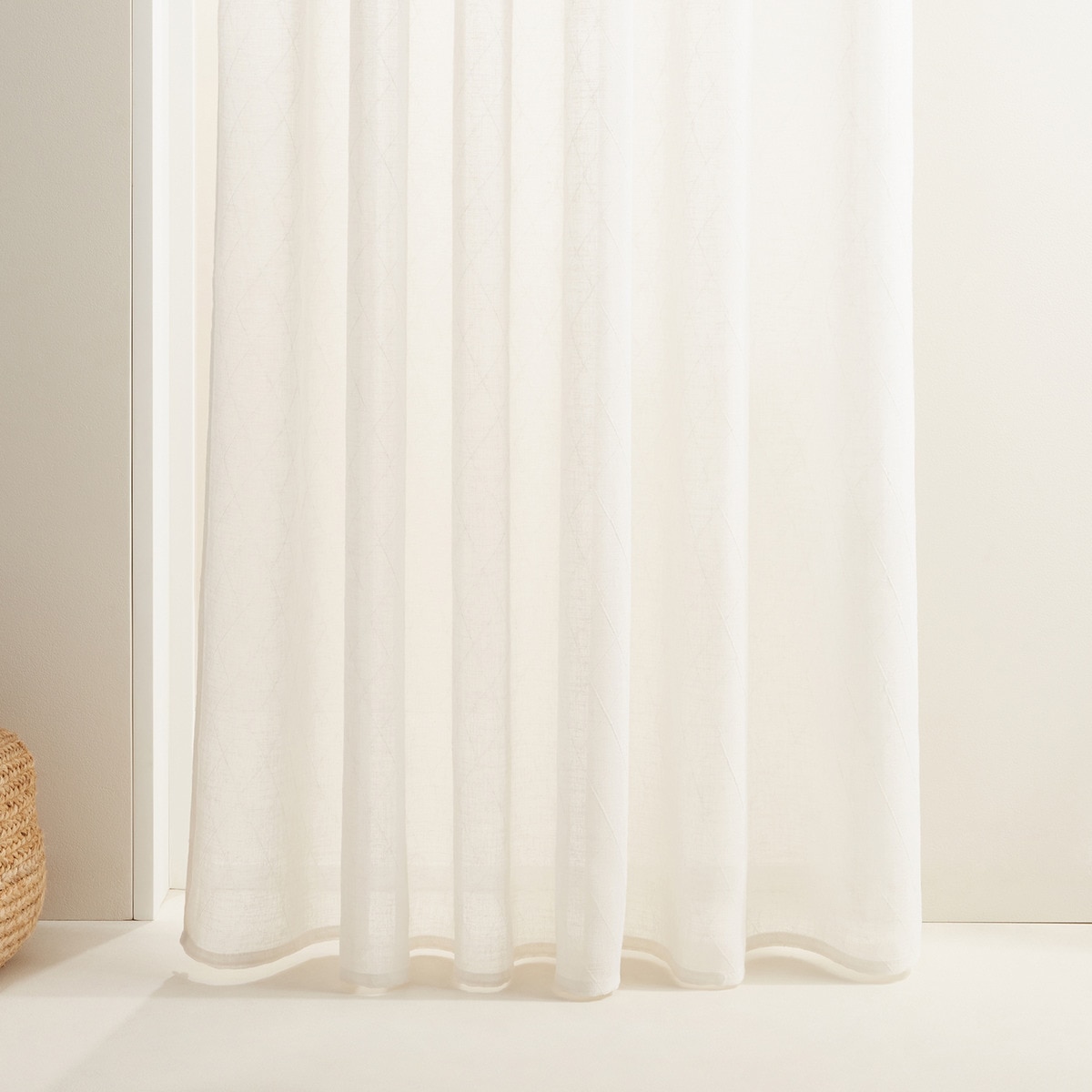 Cortina confeccionada com argolas Lis Natural-1