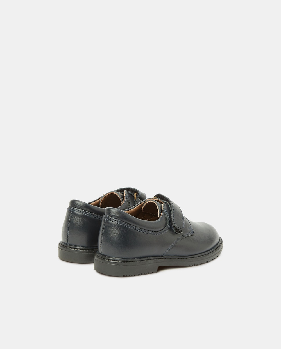 Zapato de piel con velcro 24-30 Azul marino-3