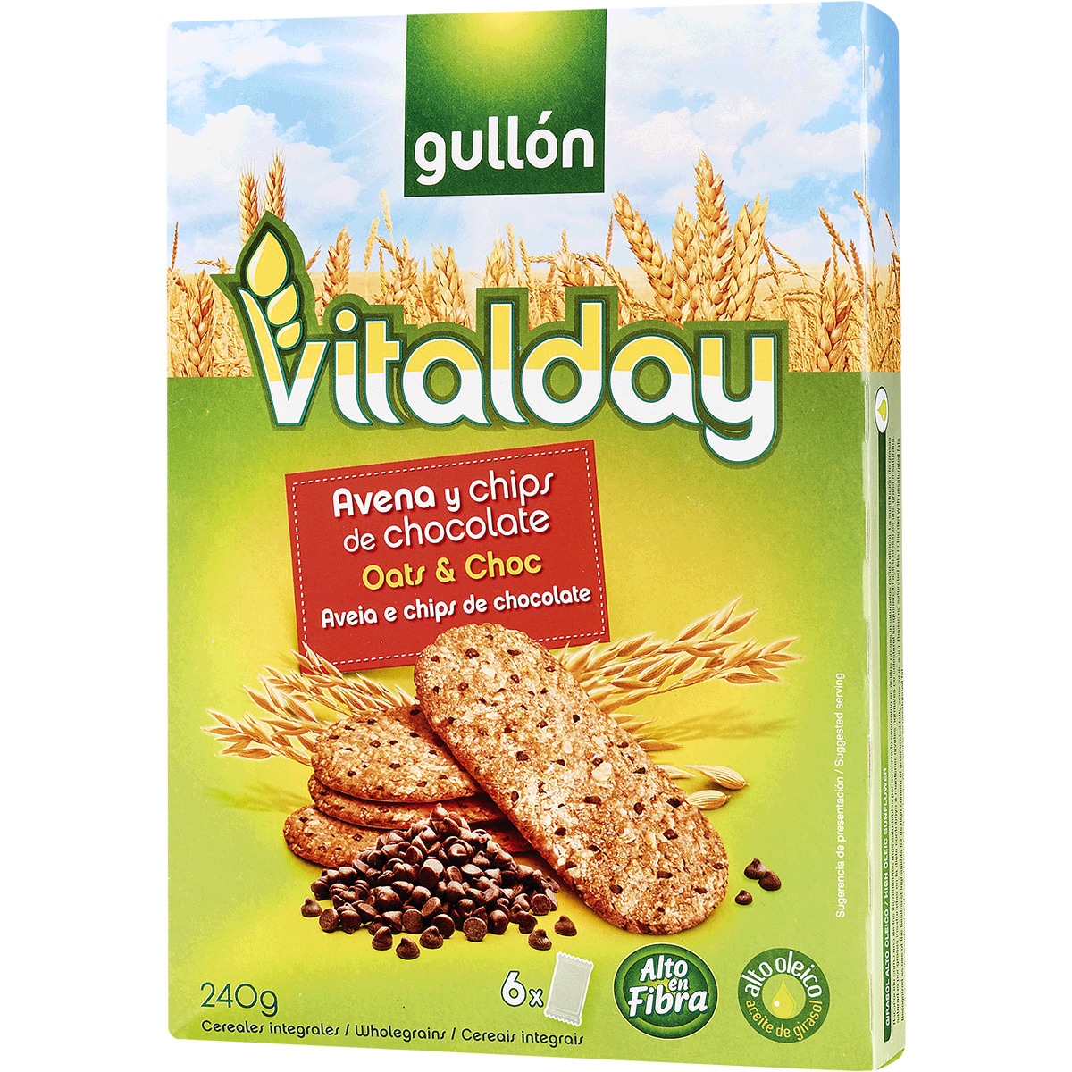 Bolachas de Aveia Vitalday com Pepitas de Chocolate embalagem 240 g