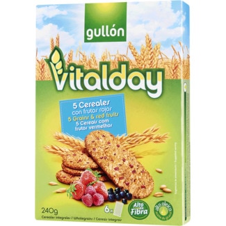 Bolachas de 5 Cereais Vitalday com Frutos Vermelhos embalagem 240 g - Gullón