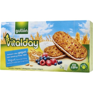 Bolachas de Aveia Vitalday Recheadas com Iogurte e Frutos Vermelhos embalagem 220 g - Gullón