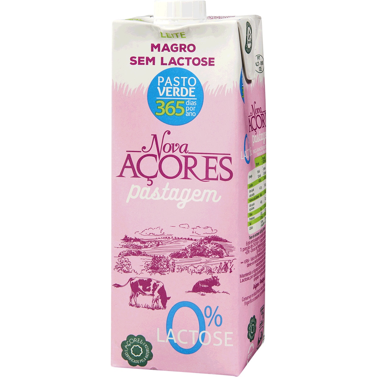 Leite de Pastagem Magro sem Lactose embalagem 1 L