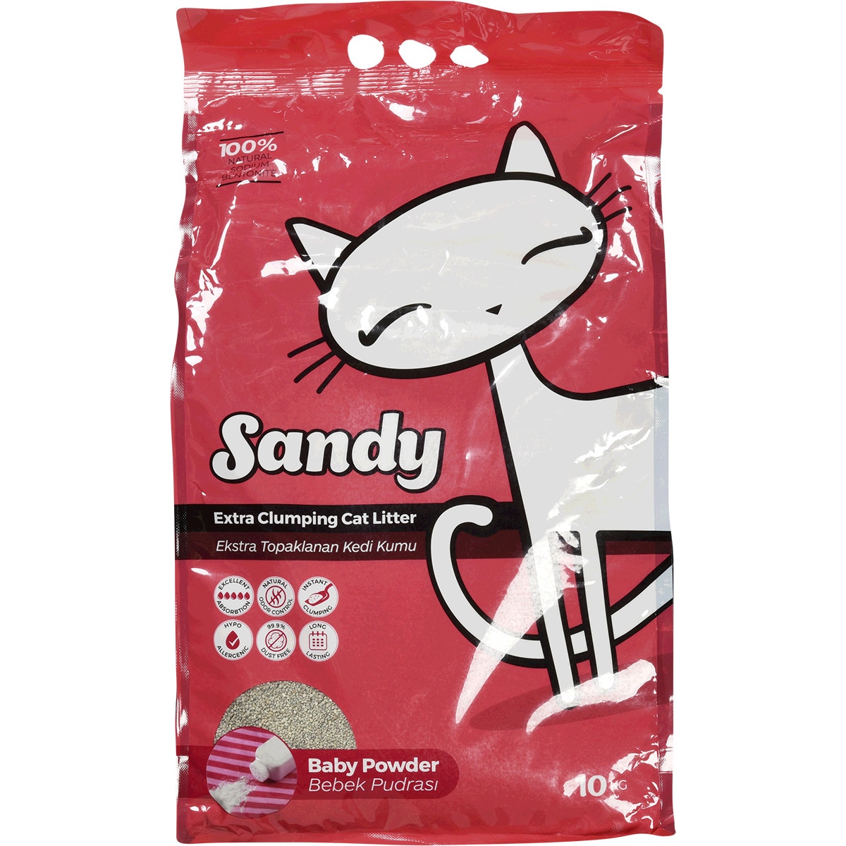 Areia pra Gato Aglomerante Talco embalagem 10 kg
