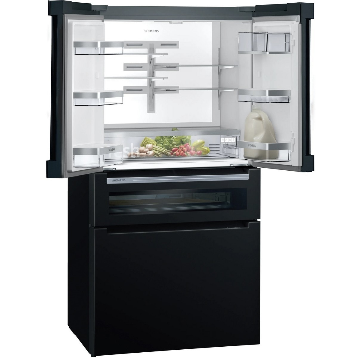 Frigorífico Americano Siemens de 3 Portas iQ700 French Door KF96RSBEA No Frost com Portas em Vidro - Preto Vidro preto-2