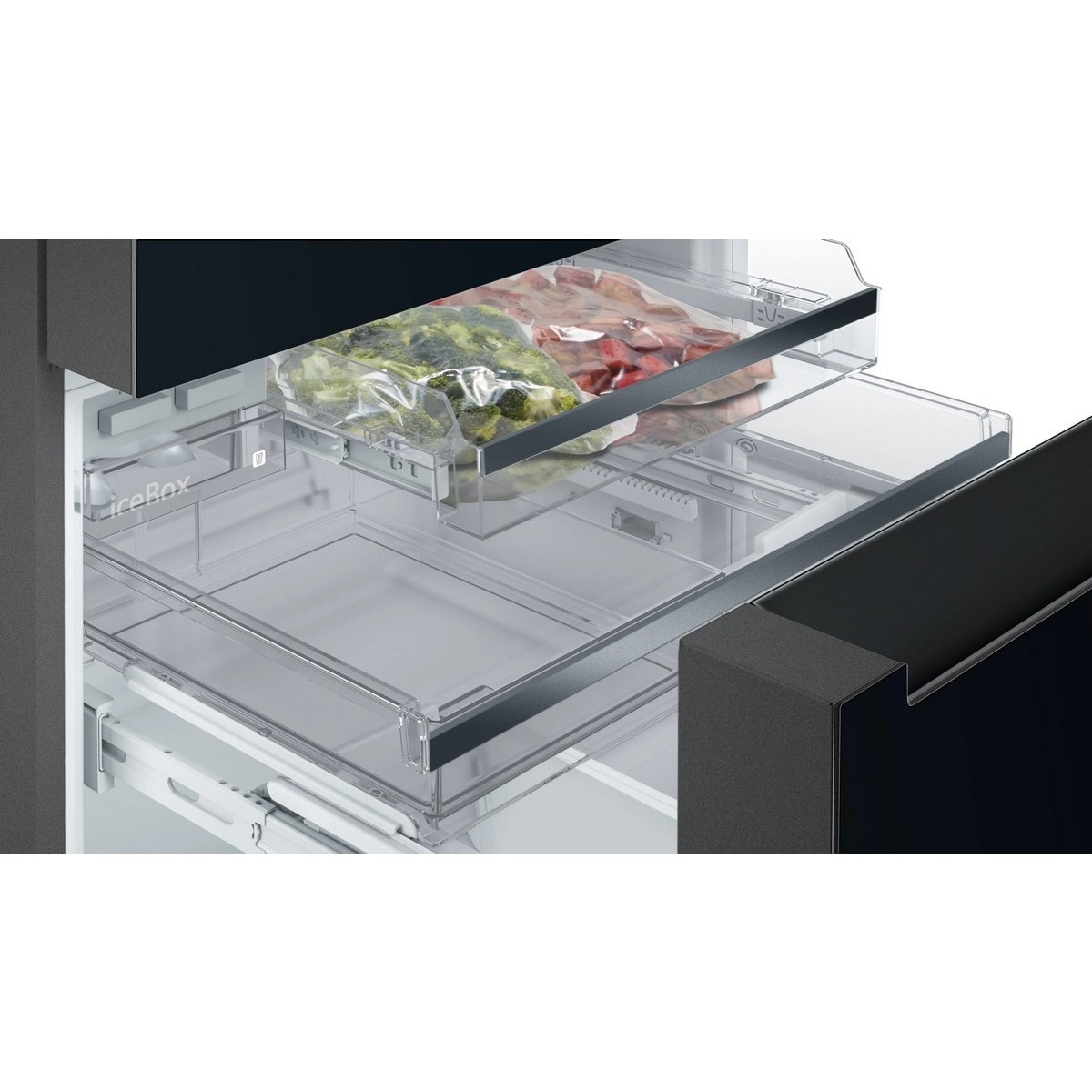 Frigorífico Americano Siemens de 3 Portas iQ700 French Door KF96RSBEA No Frost com Portas em Vidro - Preto Vidro preto-6