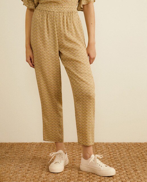 Pantalón de mujer largo con microestampado · Southern Cotton · El Corte  Inglés