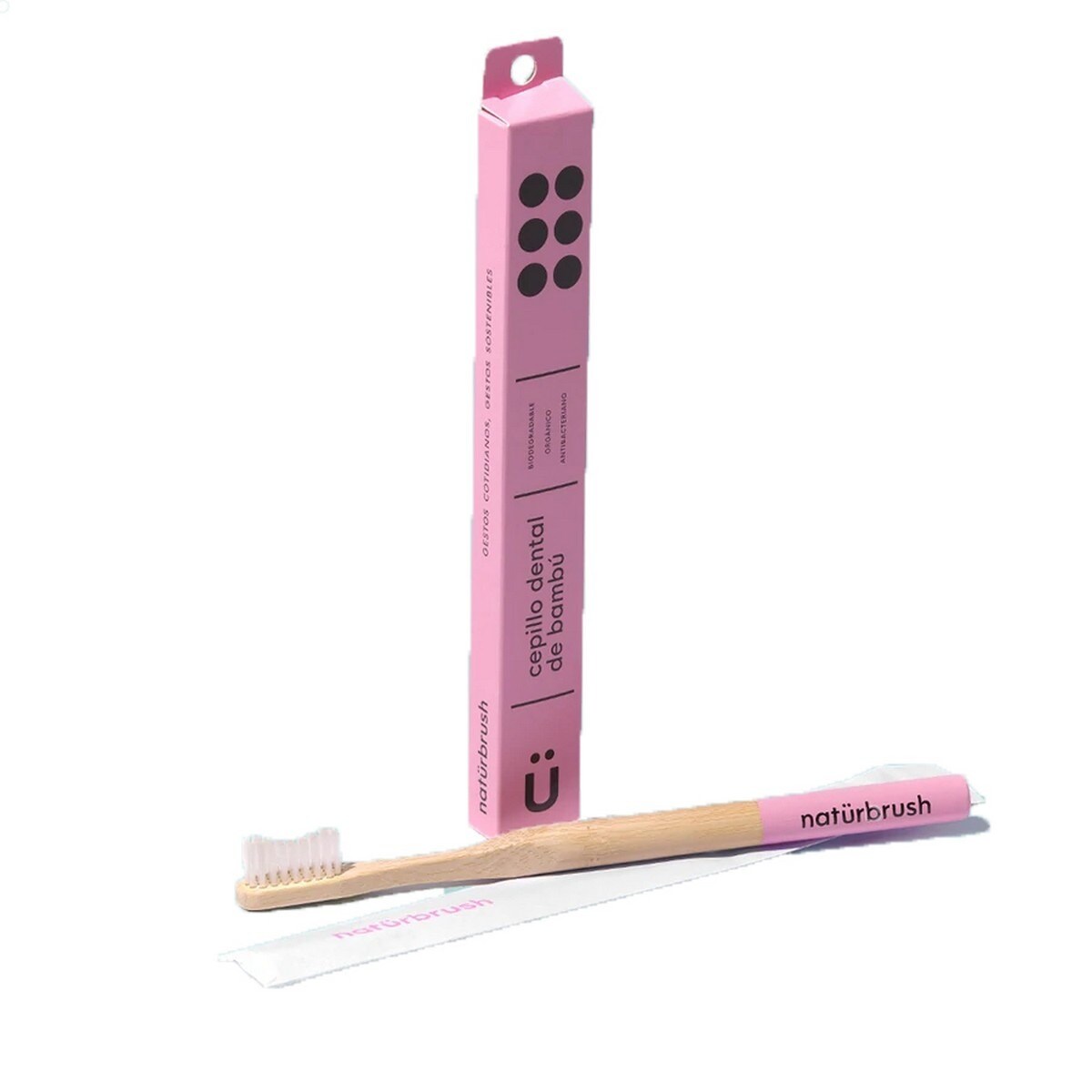 Escova de Dentes Bambu Adulto Rosa-2