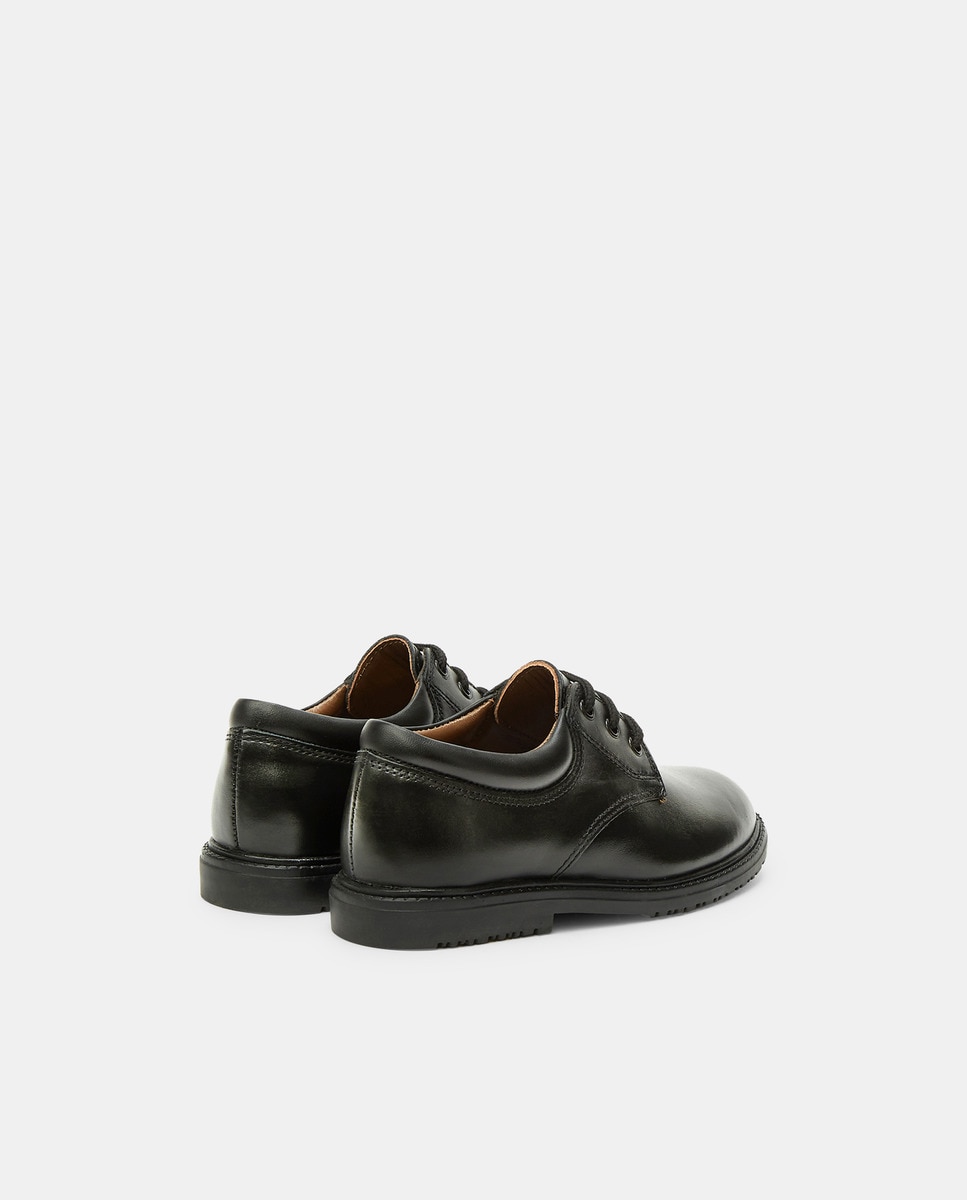 Zapato de piel con cordones 31-41 Negro-3