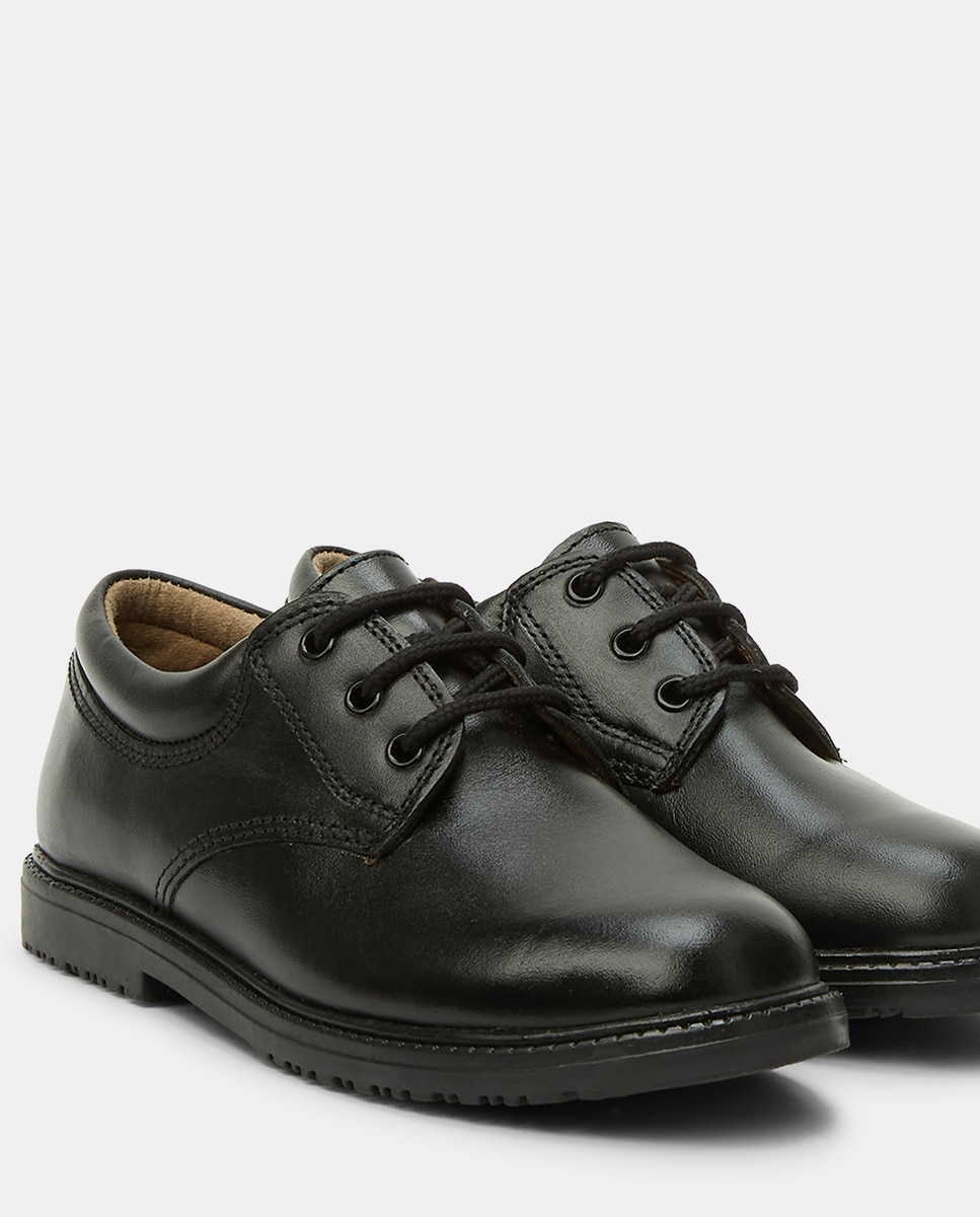 Zapato de piel con cordones 31-41 Negro-5