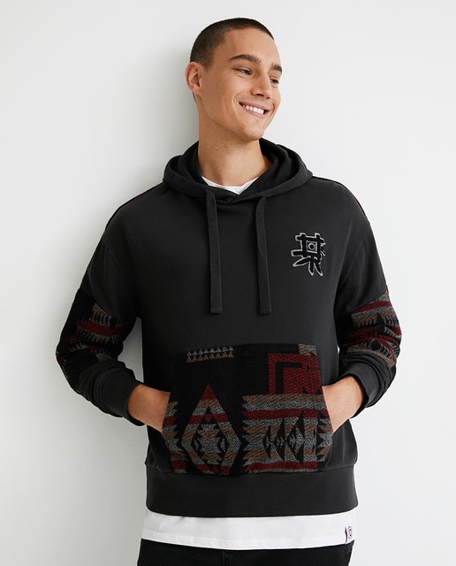 Sudadera de hombre gris oscura con cenefa étnica · Desigual · El Corte  Inglés