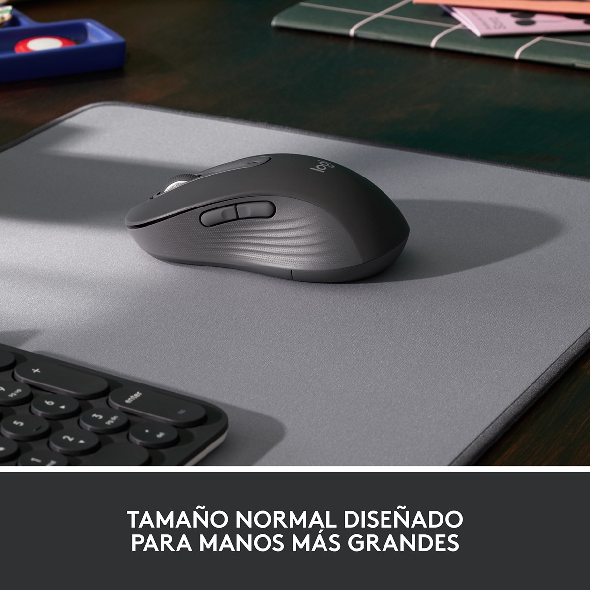 Ratón óptico inalámbrico Logitech Signature M650 Grande Grafito Grafito-3