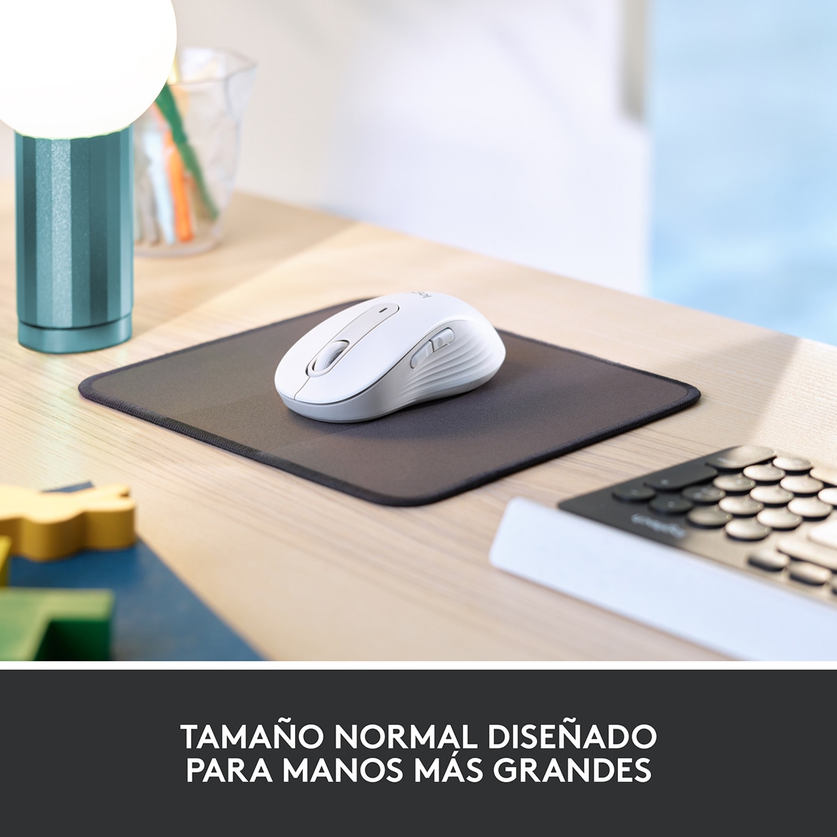 Ratón óptico inalámbrico Logitech Signature M650 Grande Blanco Blanco-3