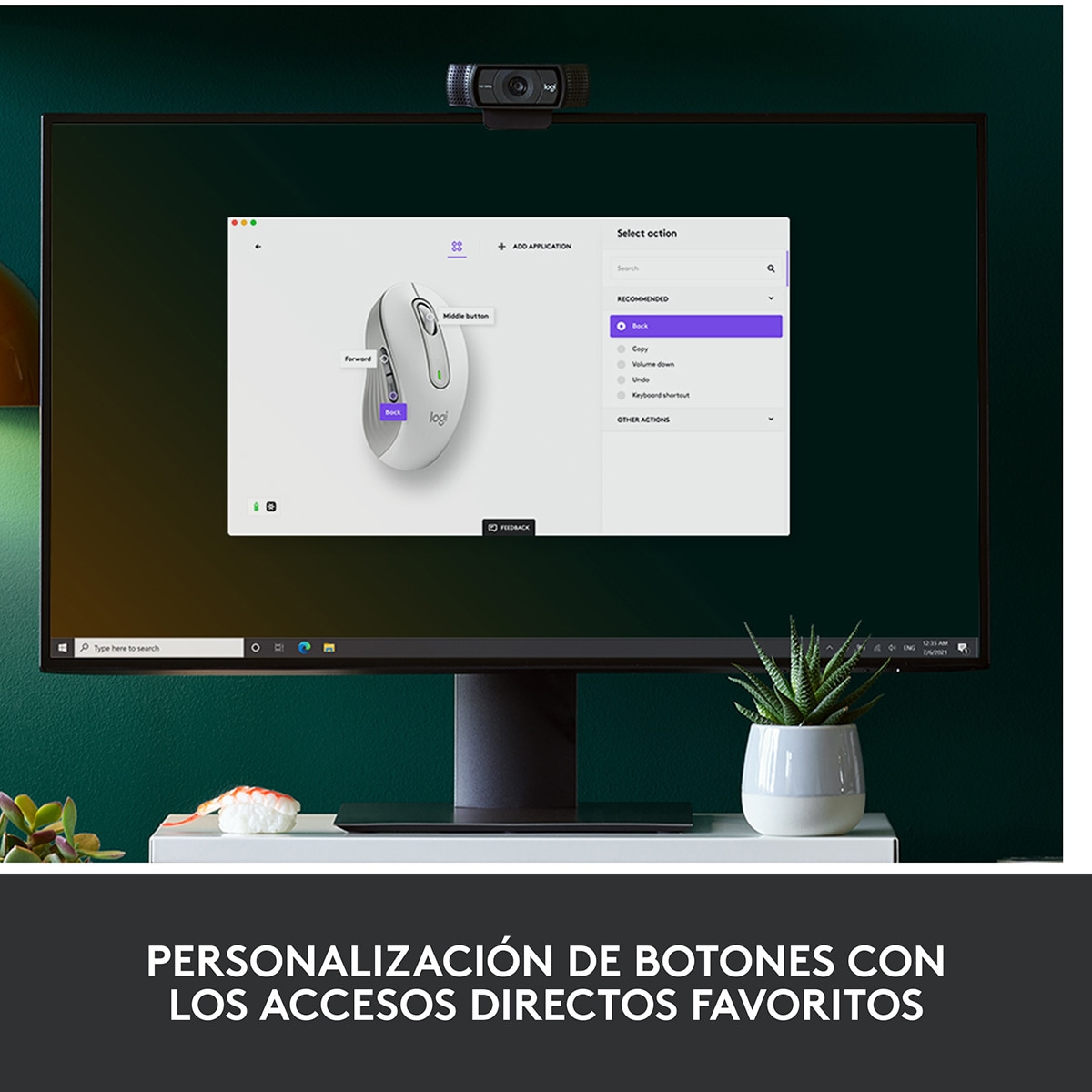Ratón óptico inalámbrico Logitech Signature M650 Grande Blanco Blanco-5