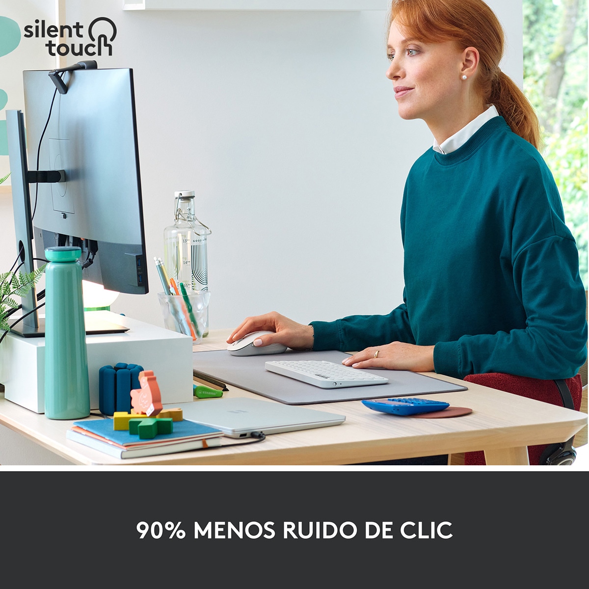 Ratón óptico inalámbrico Logitech Signature M650 Grande Blanco Blanco-4