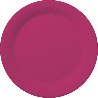 Plato compostables libre de plástico rosa 23 cm paquete 12 unidades - Gabbiano