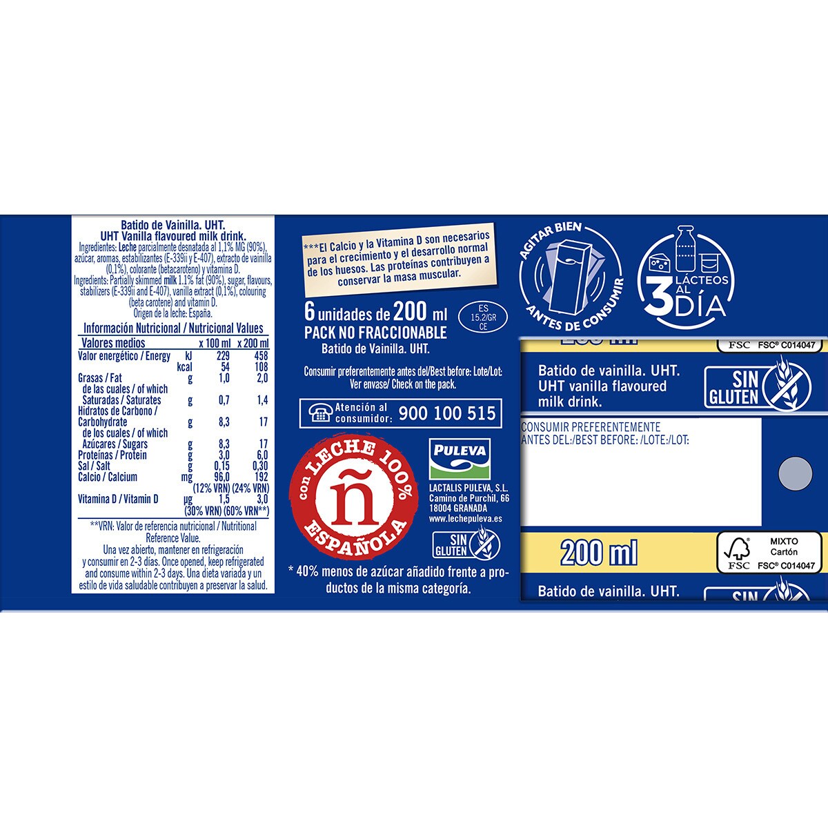 Buy Vanilla milkshake with 90 milk Glutenfree 6pack cartons 200 ml