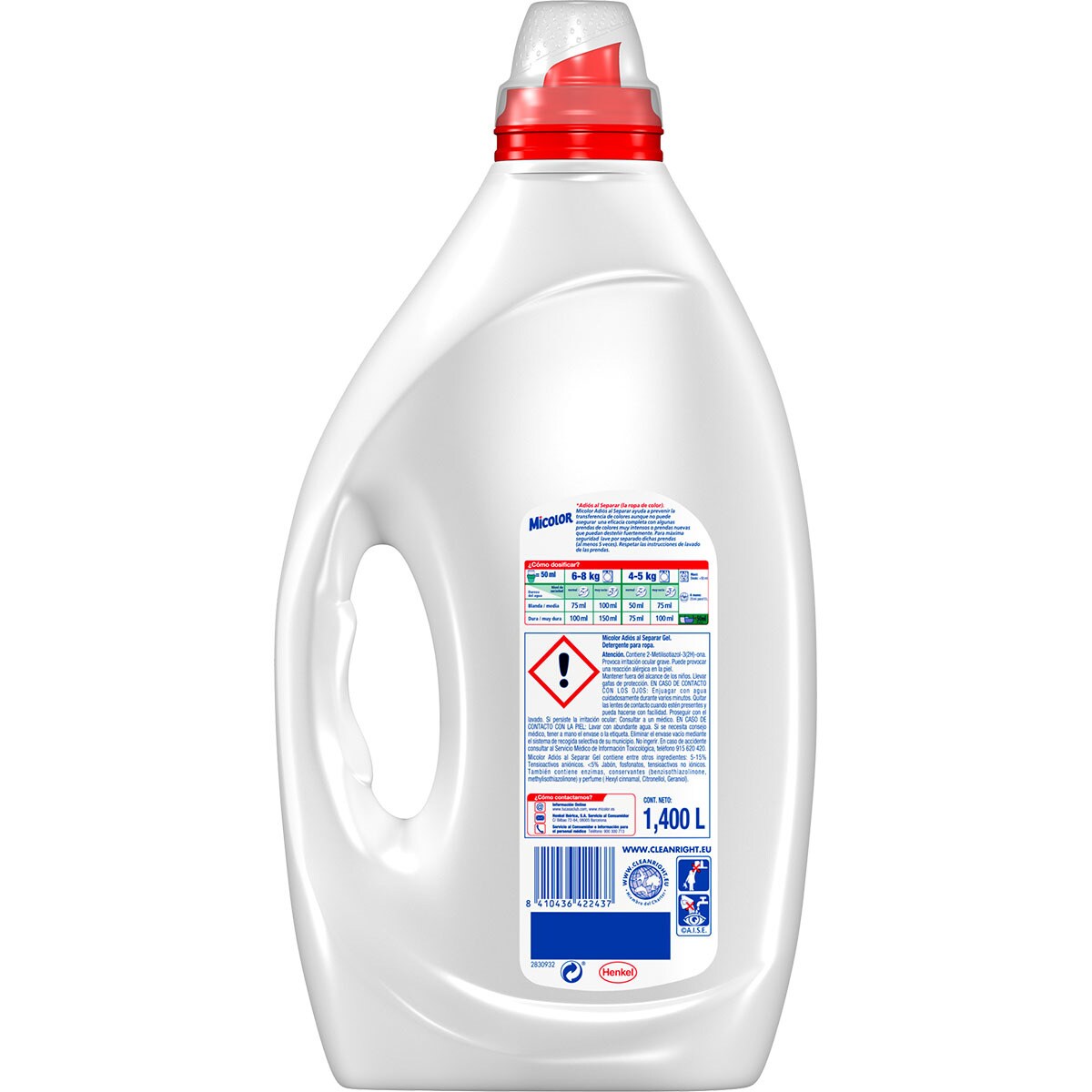 Flüssiges Waschmittel Gel Farbschutz kein Sortieren mehr Flasche 28 ...