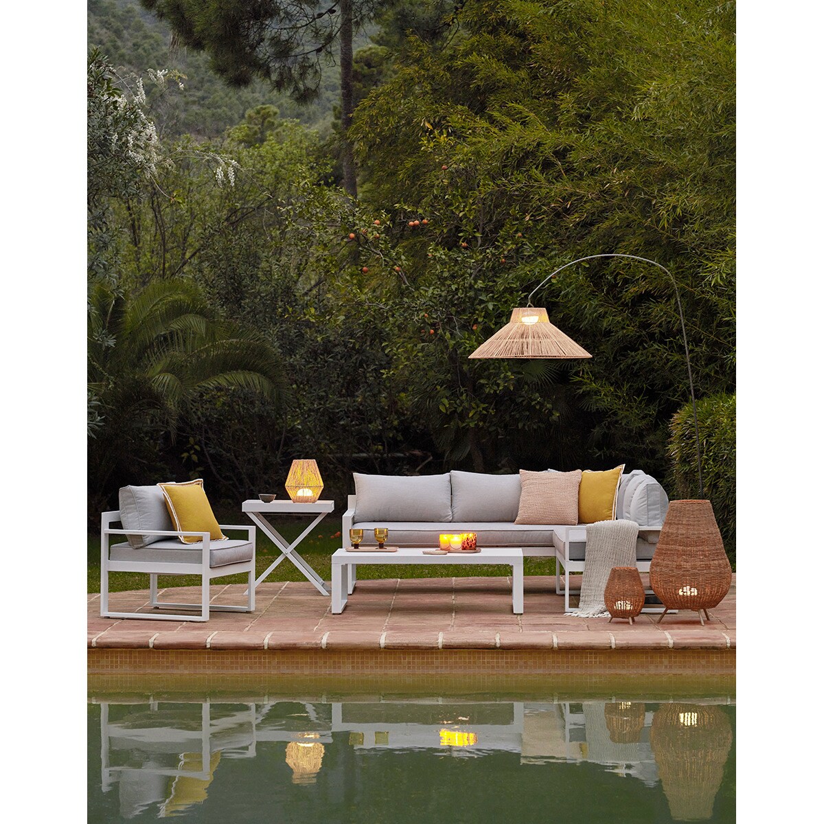 Candeeiro de Pé para Exterior com LED Integrado Niza Natural-3