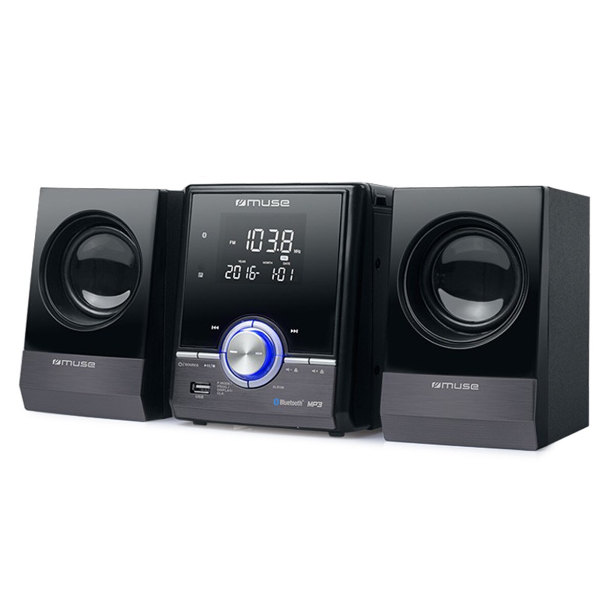 Reproductor de CD Muse M38BT.. Negro / Plata-3