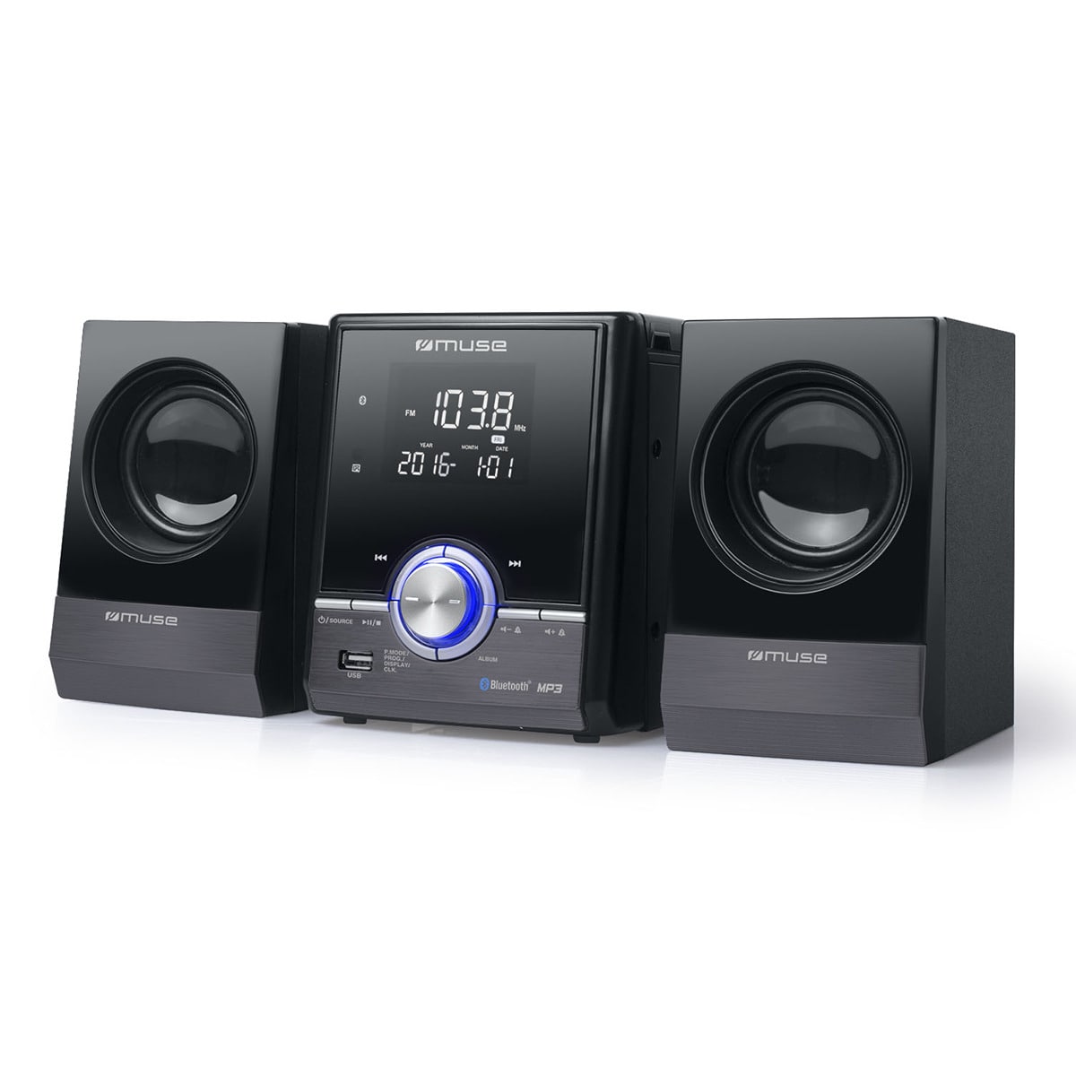 Reproductor de CD Muse M38BT.. Negro / Plata-1
