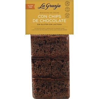 bizcocho de cacao con chips de chocolate sin gluten y sin lactosa bolsa 350 g - La Granja