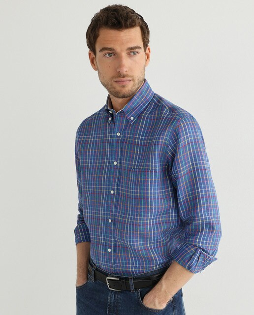 Camisa de hombre classic 100% lino azul índigo · Mirto · El Corte Inglés
