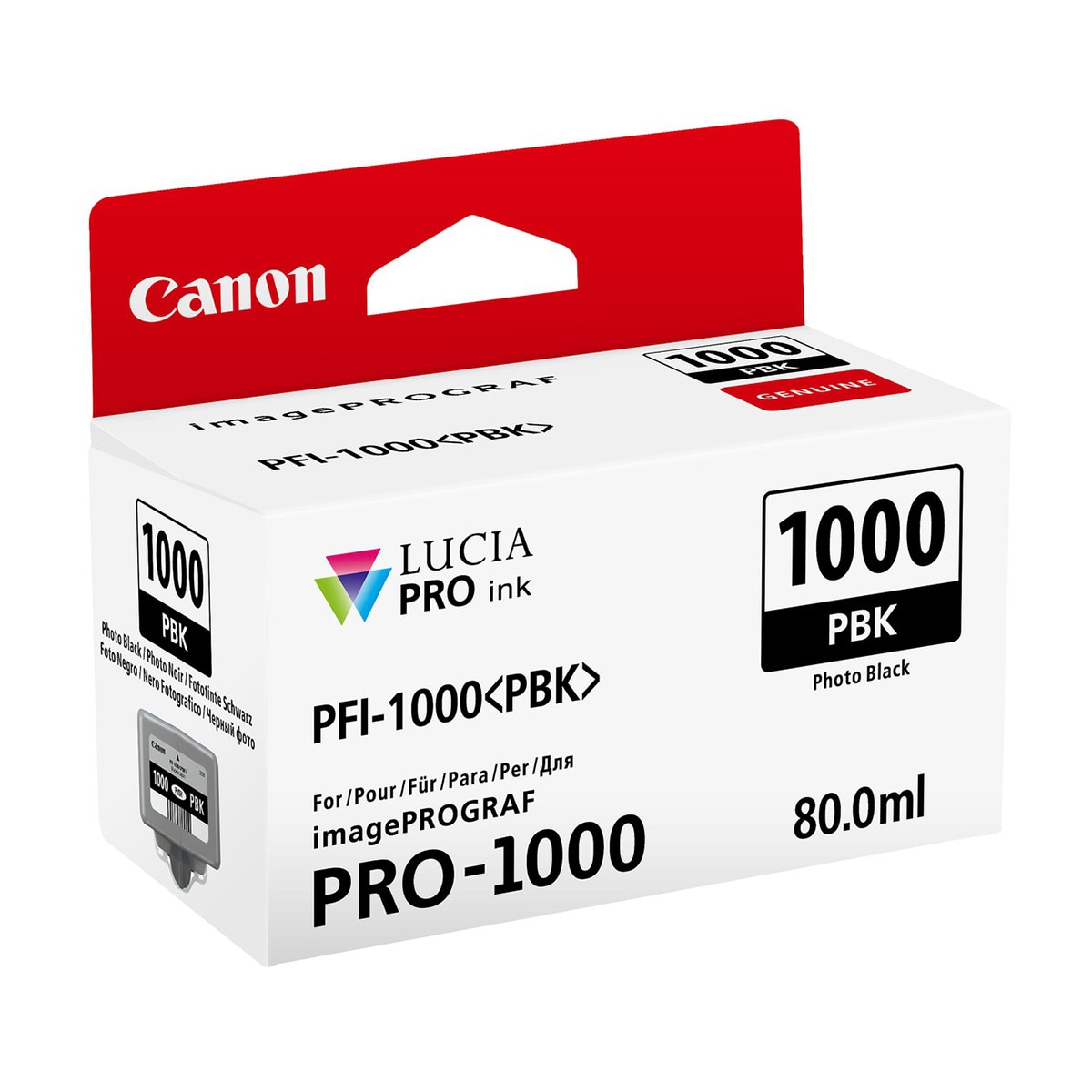 Cartucho de tinta original Canon PFI-1000 PBK Negro fotográfico (0546C001) 2