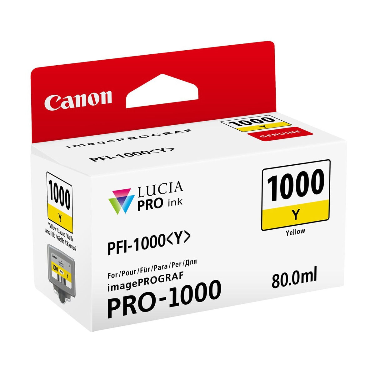 Cartucho de tinta original Canon PFI-1000 Y Amarillo (0549C001) 2