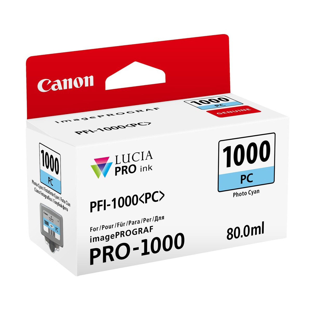 Cartucho de tinta original Canon PFI-1000 PC Cian fotográfico (0550C001) 2