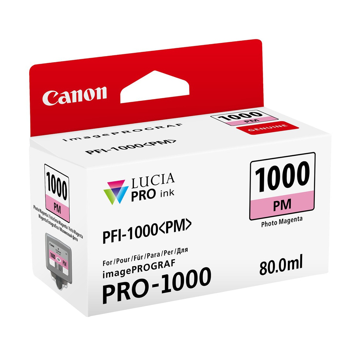 Cartucho de tinta original Canon PFI-1000 PM Magenta fotográfico (0551C001) 2